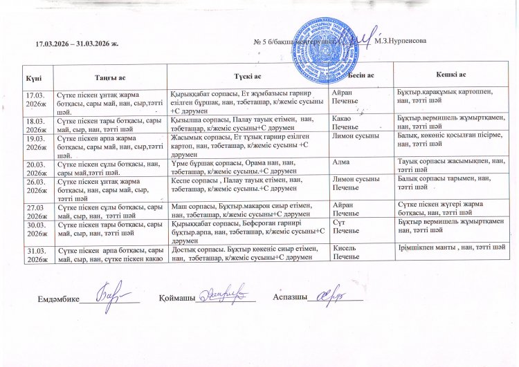 Ас мәзірі 17.03.2026-31.03.2026